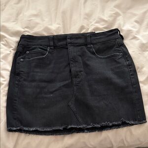 American Eagle Outfitters Frayed Hem Black Mini Skirt